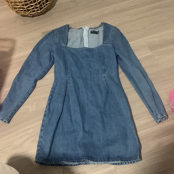 ASOS Tall ASOS DESIGN Tall split sleeve mini dress in lightwash - Picture 6 of 6